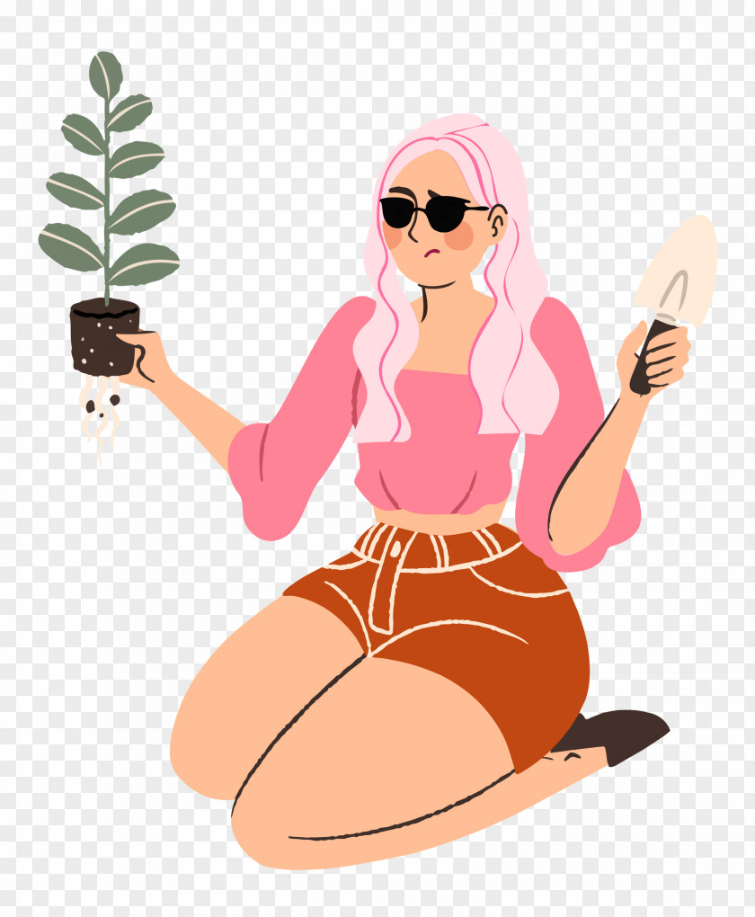 Planting Woman Garden PNG