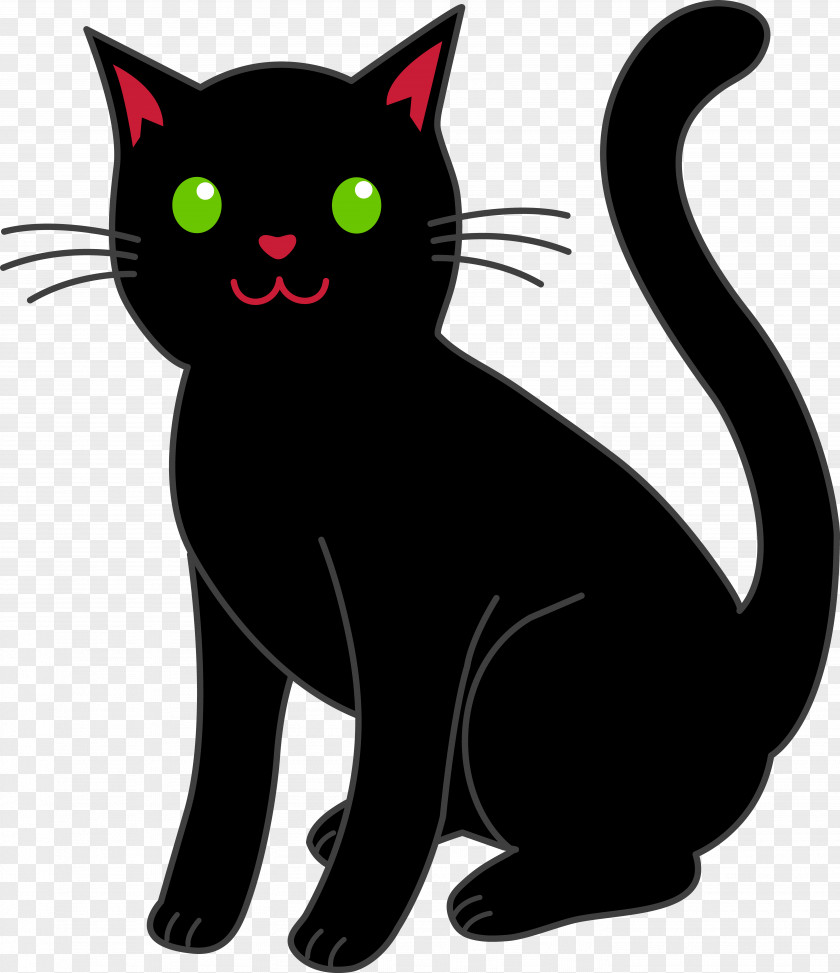 Black Cat Kitten Bombay Clip Art PNG