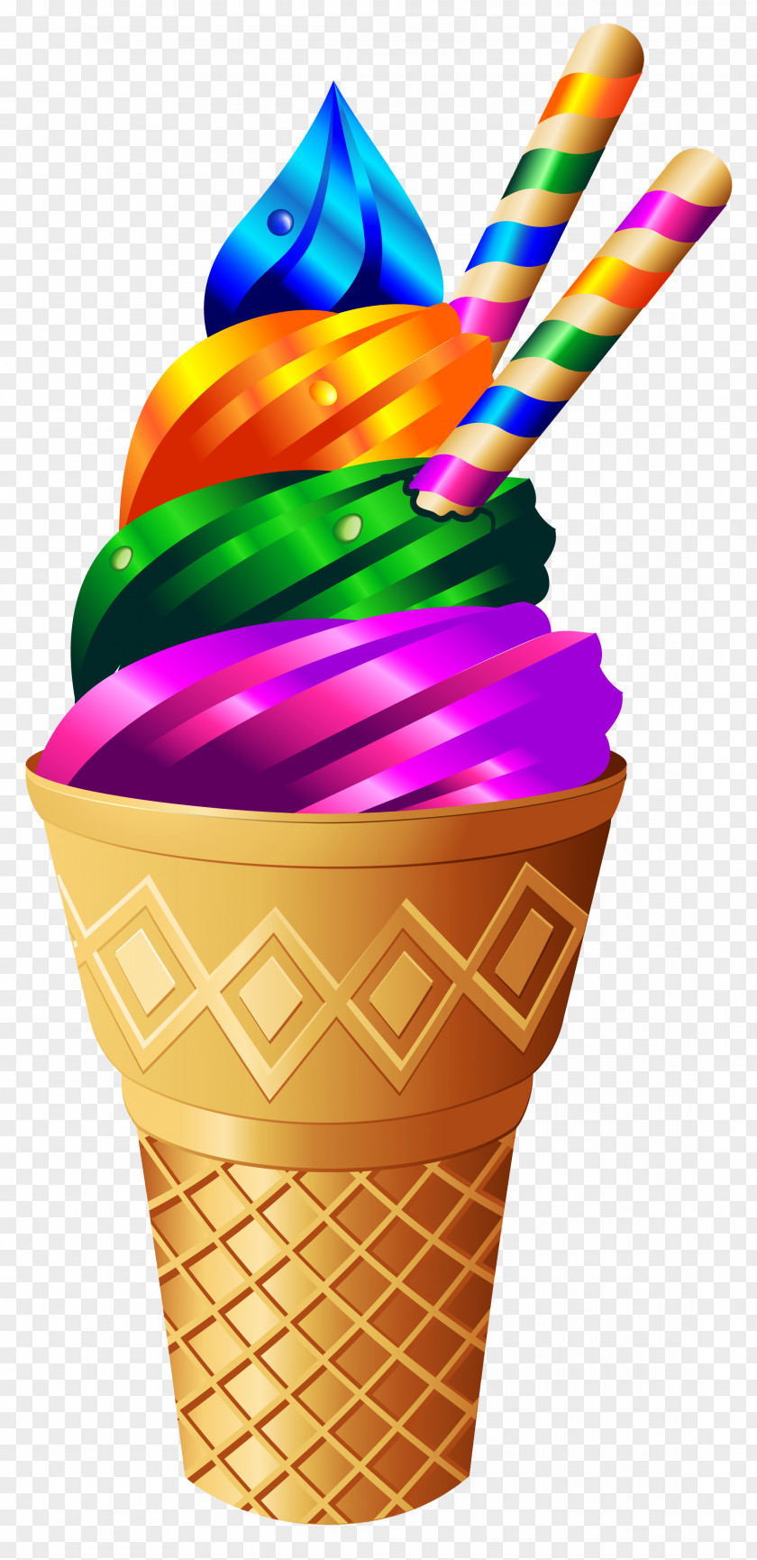 Transparent Rainbow Ice Cream Image Cake Sundae Cupcake PNG