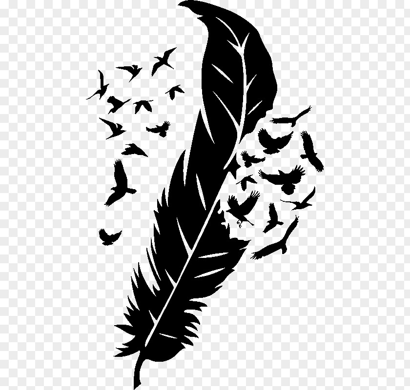 Bird Feather Abziehtattoo Henna PNG
