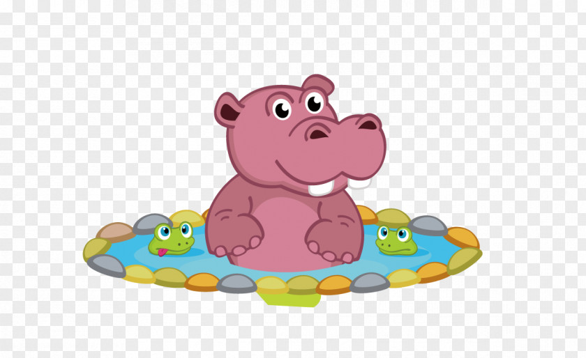 Hippo Hippopotamus Cartoon Illustration PNG