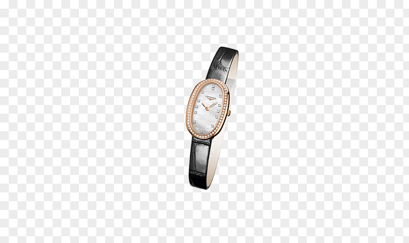 Longines Watch Black Female Form Quartz Clock PNG