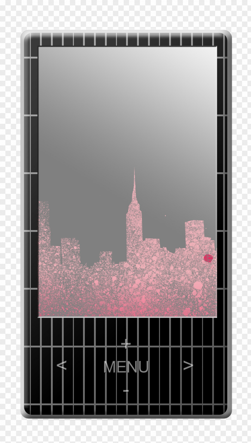 Black City Silhouette Mirror PNG