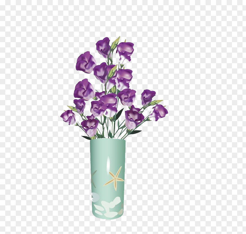 A Bowl Of Lily The Valley Purple Floral Design PNG