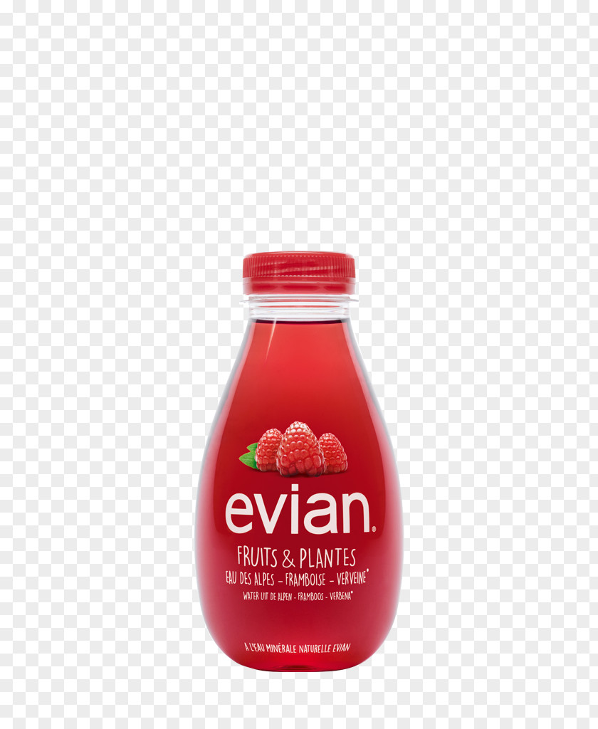 Evian Mineral Water Pomegranate Juice Fruits & Plants Raspberry Verbena Raisin Et Rose 37cl Framboise Verveine PNG
