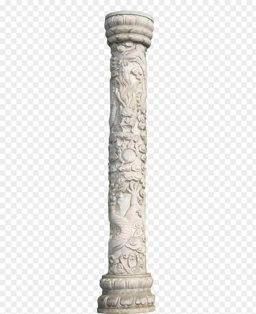 Lion Statue Golden Column Sculpture PNG