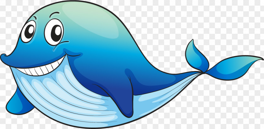 Cartoon Hand Painted Whale Aquatic Animal Clip Art PNG