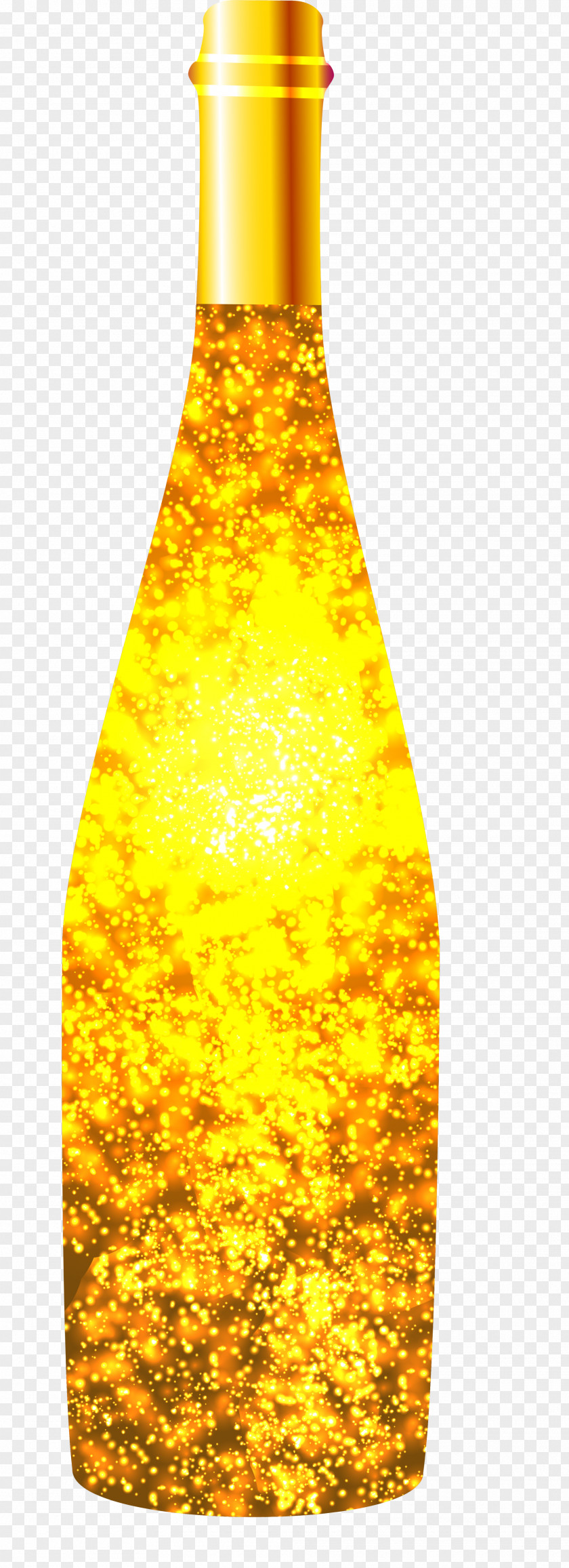 Golden Sparkling Wine Champagne Liqueur Bottle PNG