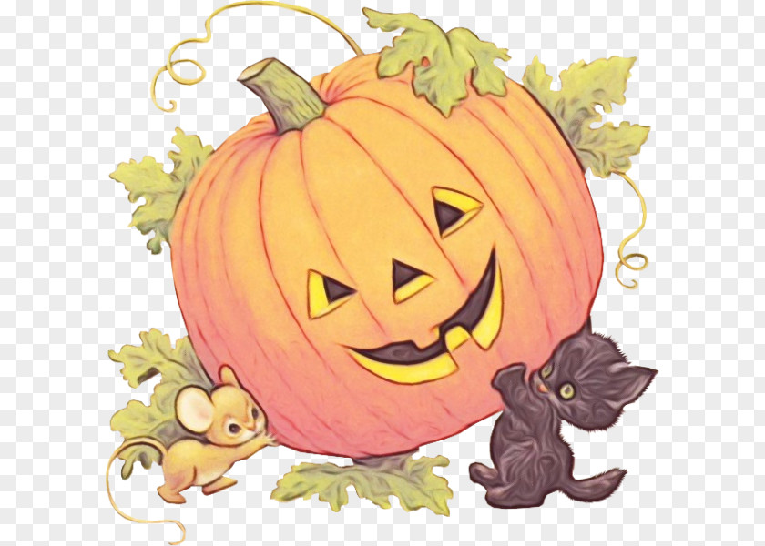 Smile Fruit Pumpkin Halloween Cartoon PNG