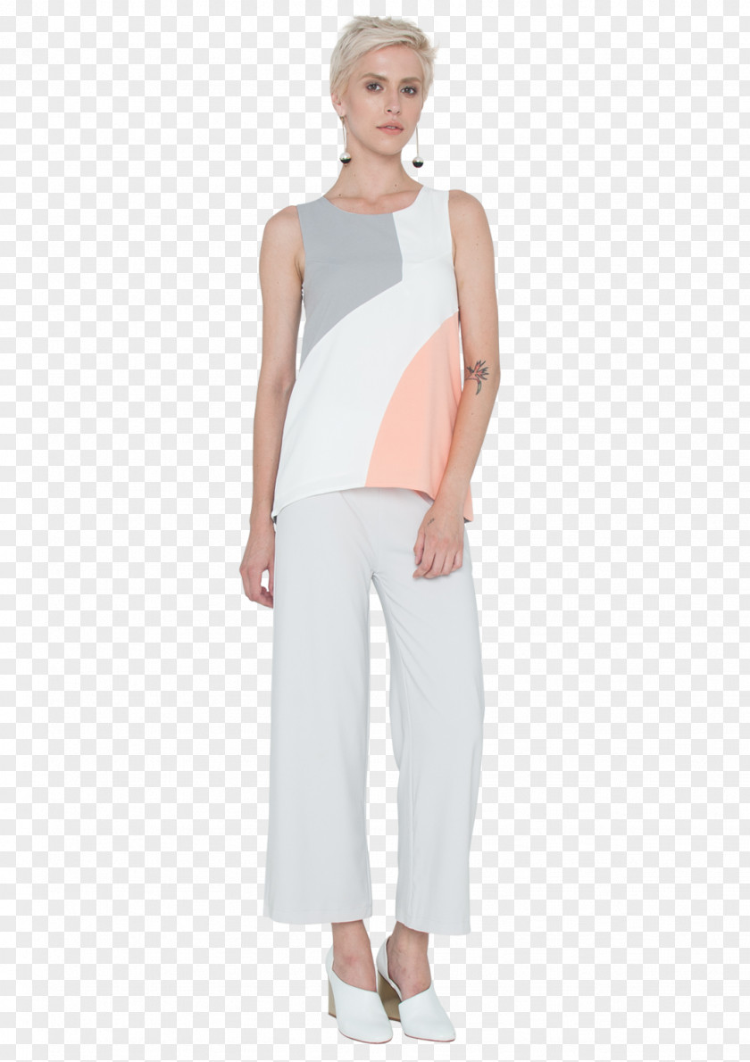 Sleeveless Sleeve Shoulder Pants Dress PNG