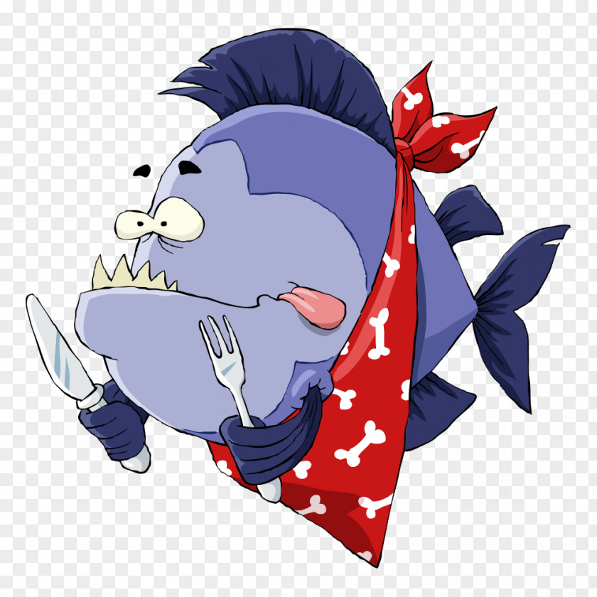Vector Creative Cartoon Fish Piranha Illustration PNG