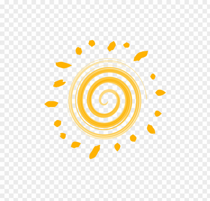 Hand Painted Wind Sun Icon Circle Area Yellow Pattern PNG