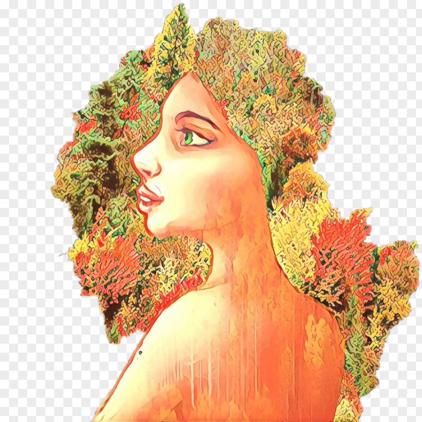 Portrait Painting Orange PNG