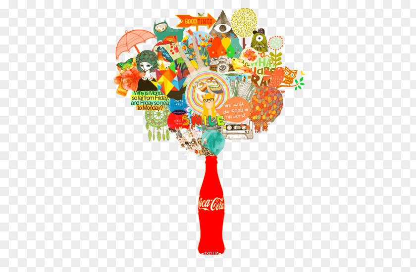 Coca Cola Coca-Cola Cut Flowers Open Happiness Illustration Font PNG