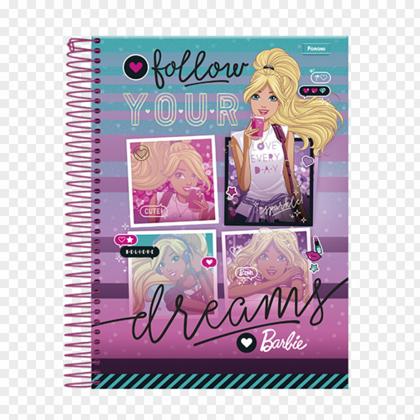 Notebook Paper Barbie Diary Stationery PNG
