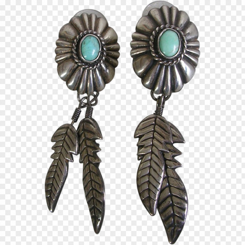 Fine Workmanship Turquoise Earring Sterling Silver Gemstone PNG