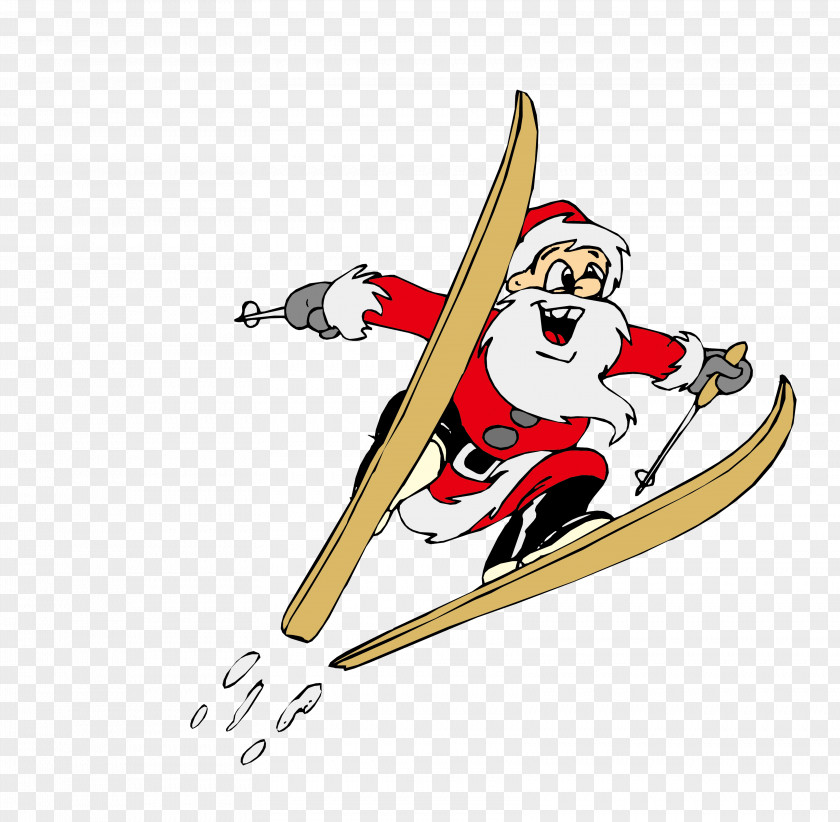 Santa Claus Alpine Skiing Clip Art PNG