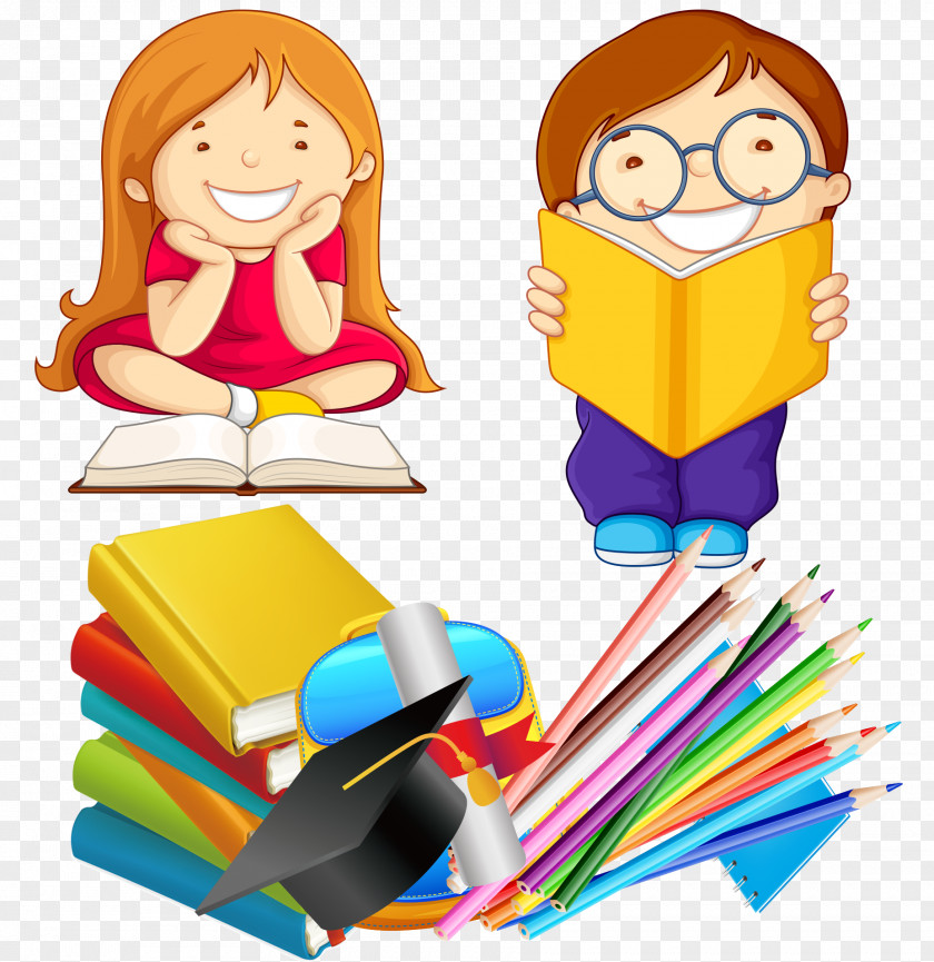 Pencil Bag Child Reading Book PNG