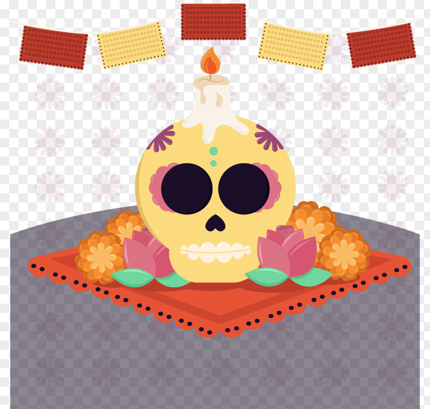 Vector Skull Candles Graphic Design Illustration PNG