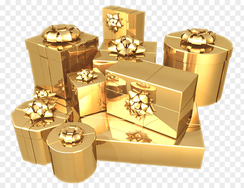 Gift Christmas Gold Illustration PNG