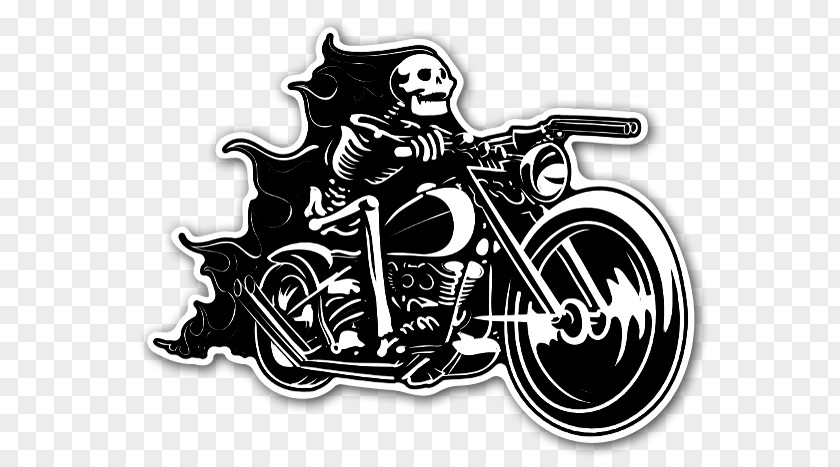 Motorcycle Skull Sticker Skeleton Bicycle PNG