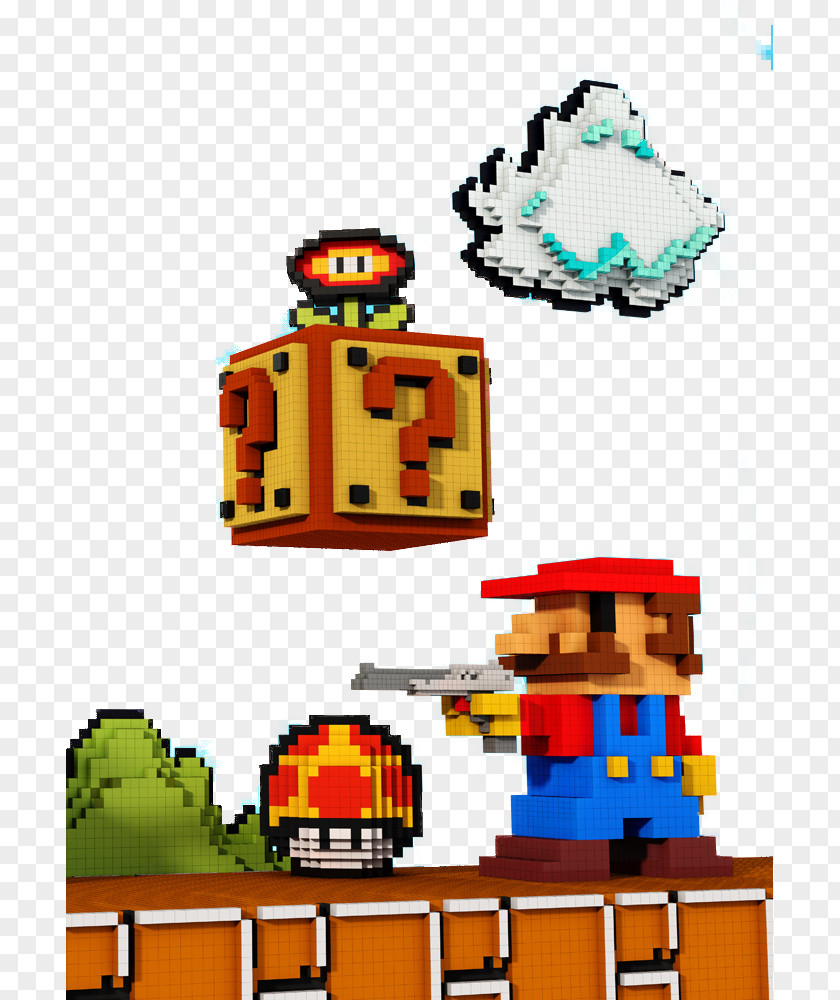 Pixilated Super Mario Bros. Duck Hunt Pixel Art PNG