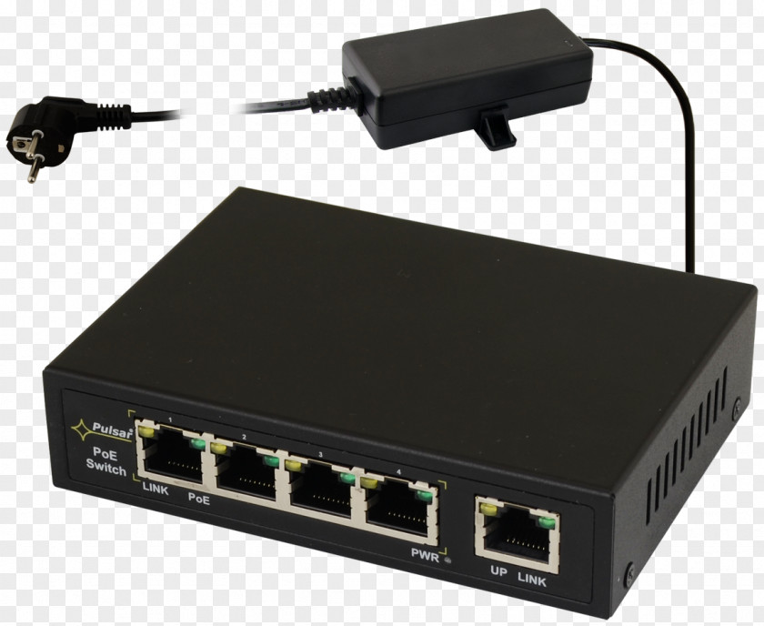 Pulsar Power Over Ethernet Network Switch Computer Port PNG
