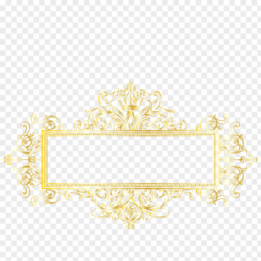 Vector Pattern Gold Rim Frame Yellow PNG