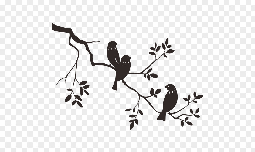 Bird Stencil Wall Decal Branch Image PNG