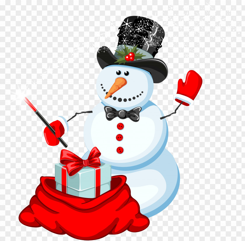 Snowman And Gifts Magician Clip Art PNG