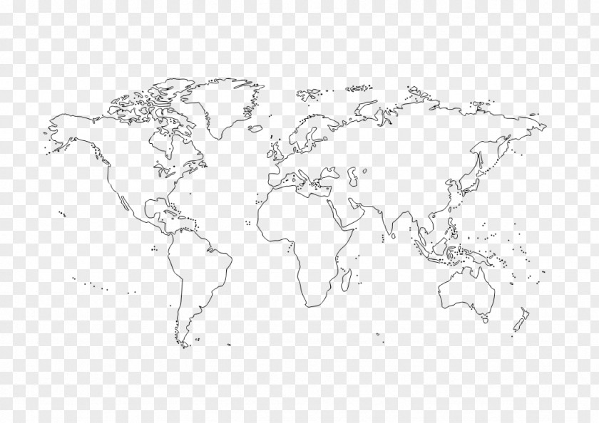 Vector Map Of The World Globe Blank PNG