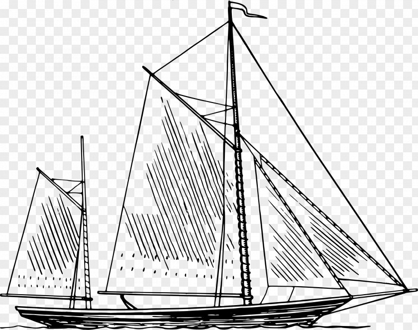 Hand-painted Sailing Sail Barque Mast Brigantine Clip Art PNG