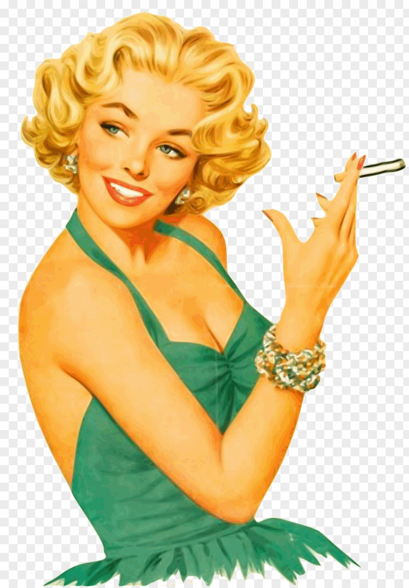 Pin-up Girl Smoking Retro Style PNG girl style, woman, Marilyn Monroe clipart PNG