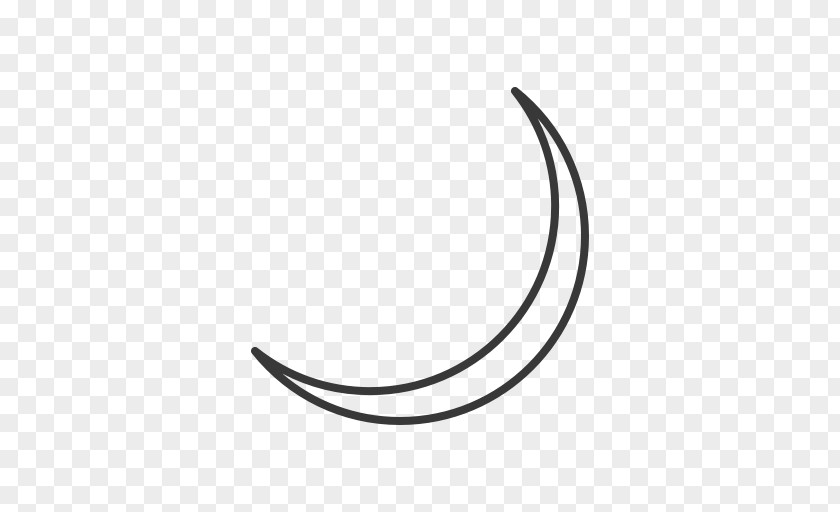 Line Crescent White PNG