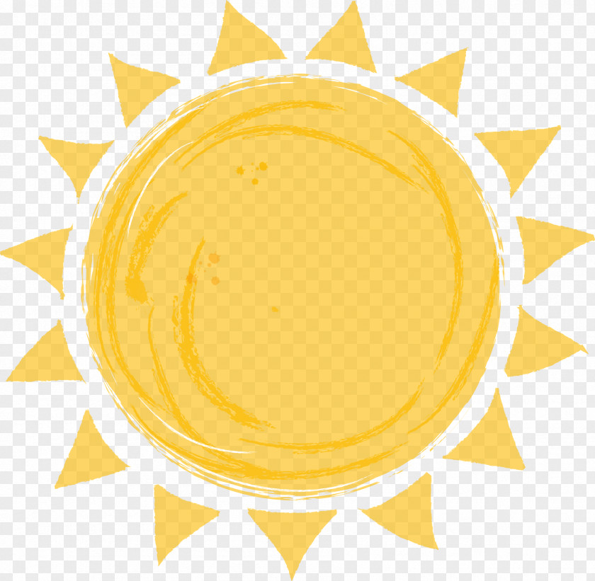 Vector Hand Painted Sun Euclidean Painting Clip Art PNG