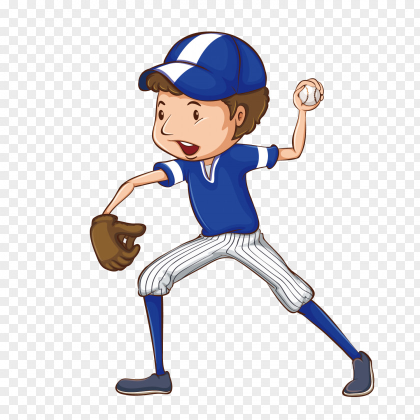 Vector Cartoon Boy Baseball Drawing Clip Art PNG
