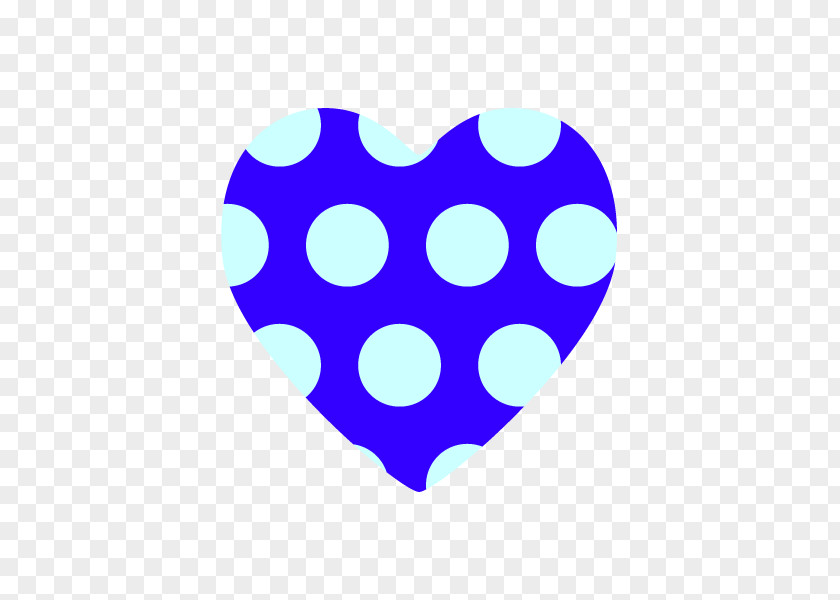 Blue Polka Dot Heart Motif Dots Obsession Art Design PNG