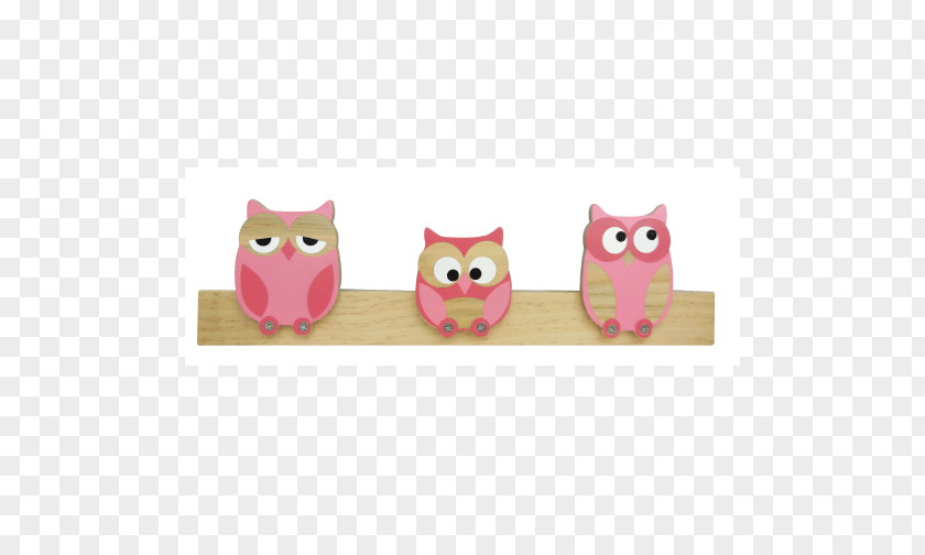 Owl Wall Hooks Hook (Coral Blush) Product Pink M PNG