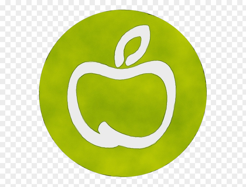 Apple Fruit Green Font Circle Symbol Plate PNG