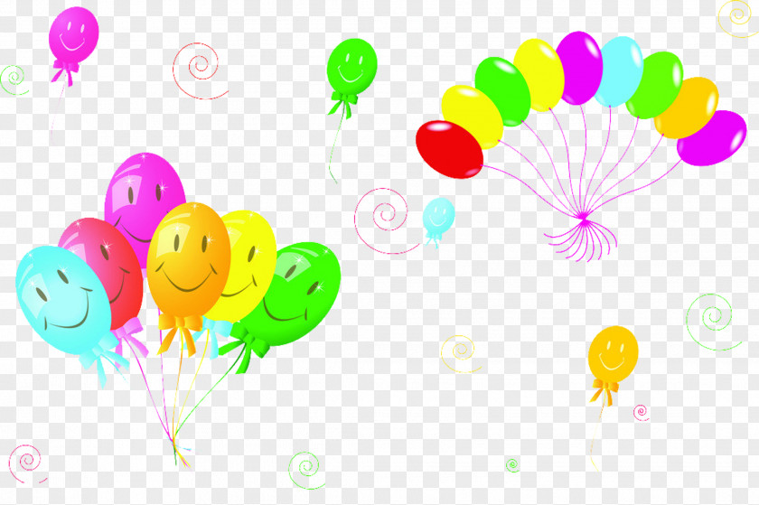 Colorful Smiley Balloon Cartoon Child PNG