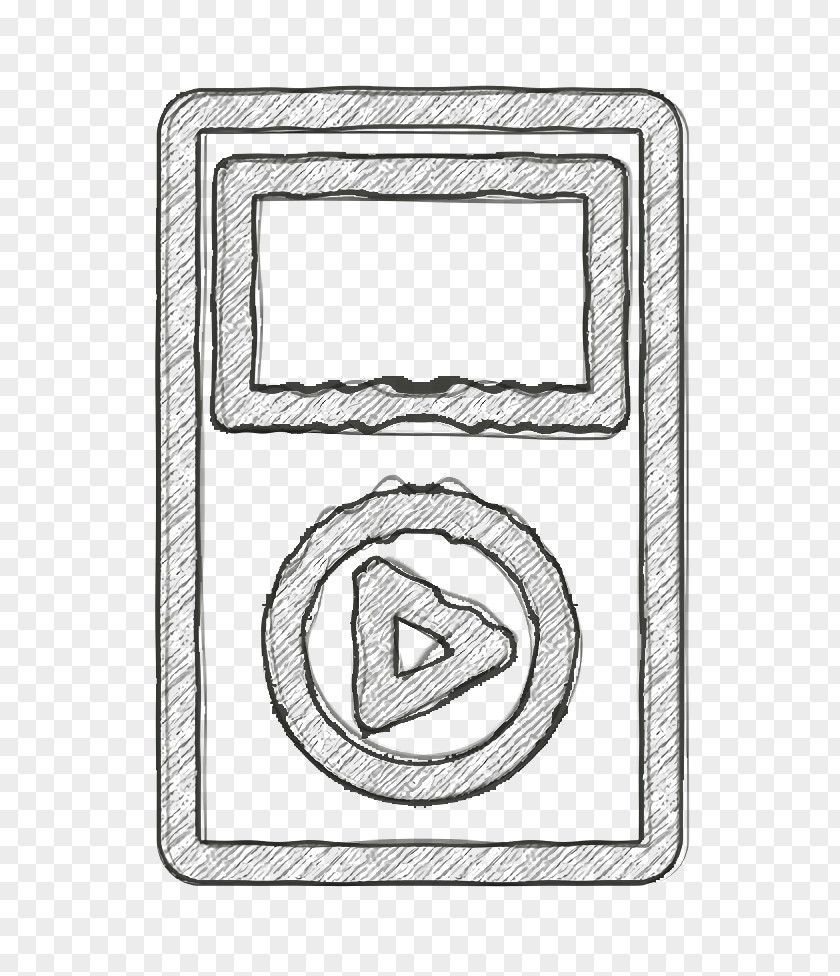 Rectangle Line Art Audio Icon Media Mp3 PNG