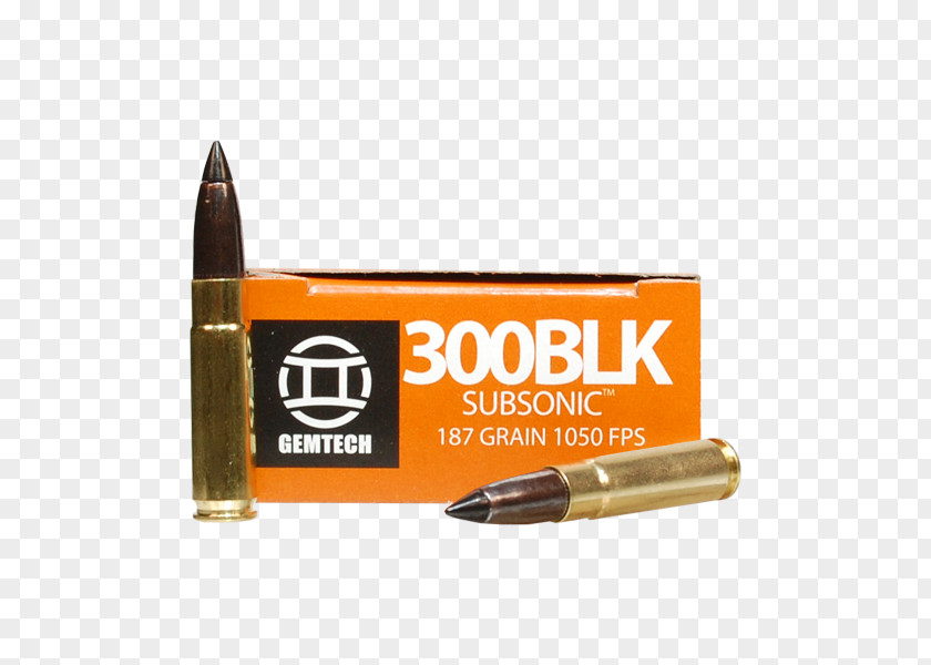 Subsonic Ammunition Bullet .300 AAC Blackout Advanced Armament Corporation Product PNG