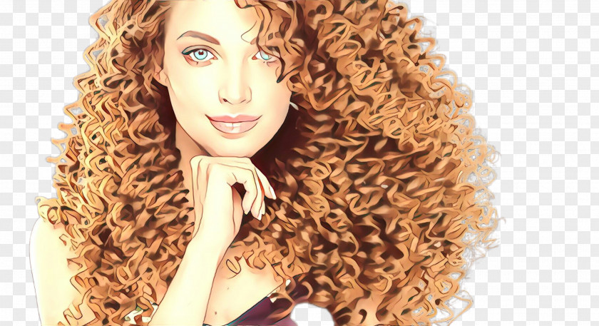 Beauty Long Hair Face Ringlet Hairstyle Blond PNG