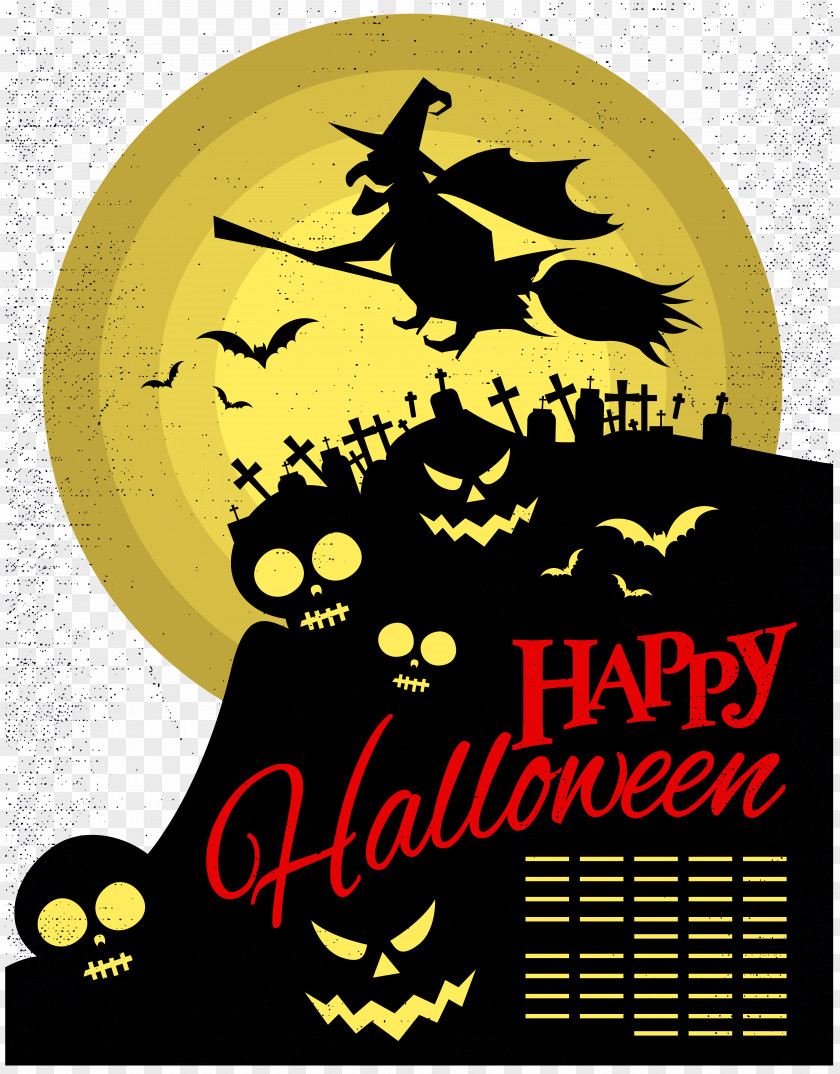 Horror Witch Poster Halloween Illustration PNG