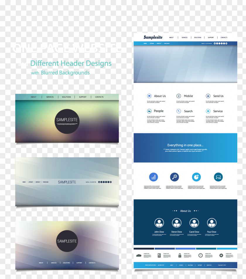 Vector Web Design Renderings Page Website Template System PNG