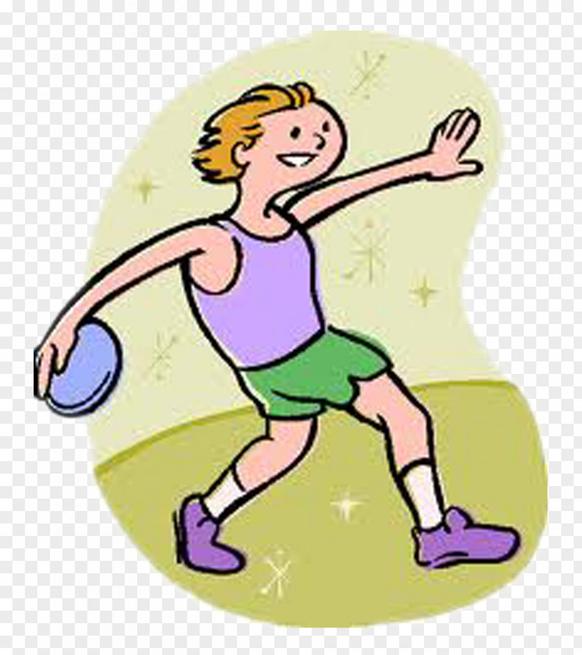 Athlete Track & Field Discus Throw Cartoon Clip Art PNG