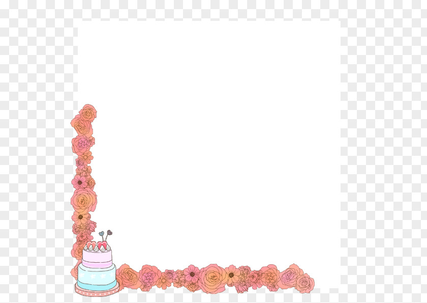 Cartoon Birthday Cake Border Wedding Invitation Template Convite Computer File PNG