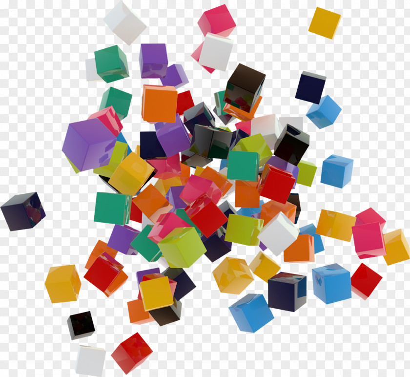 Colorful Cube Decoration Geometry PNG