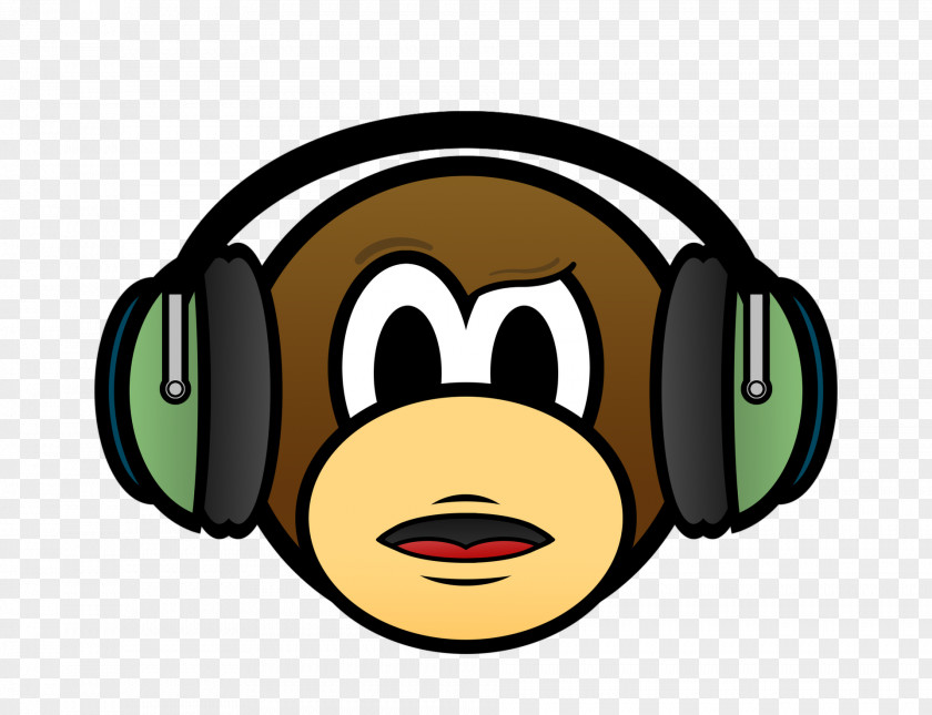 Headphones Monkey Chimpanzee Gorilla Logo PNG