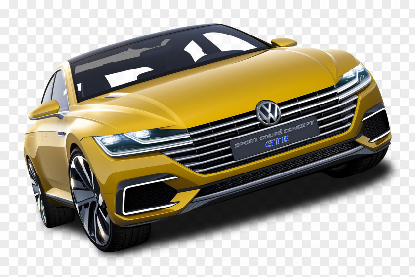 Yellow Volkswagen Sport Coupe GTE Car Geneva Motor Show CC Touareg PNG